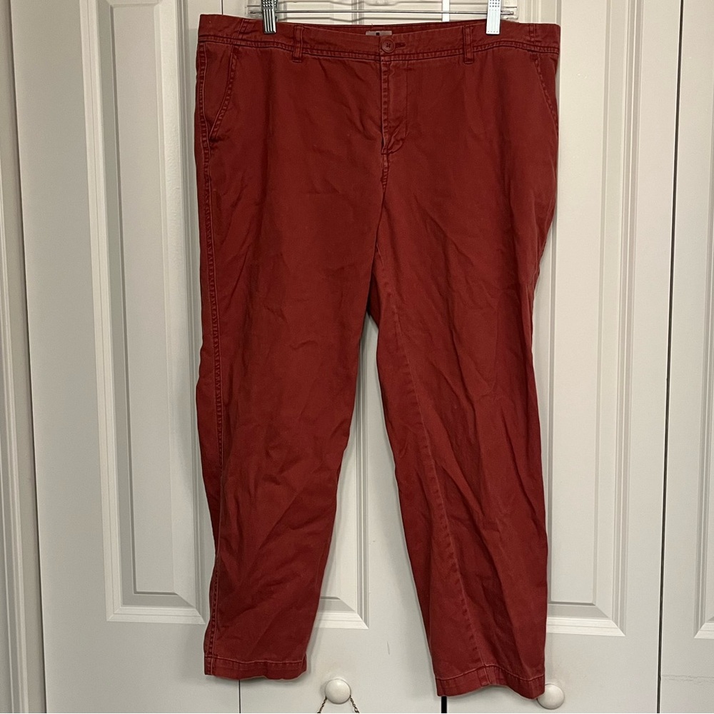 Woolrich HLP01165 Red Cotton Pants Size 14 - Picture 1 of 12